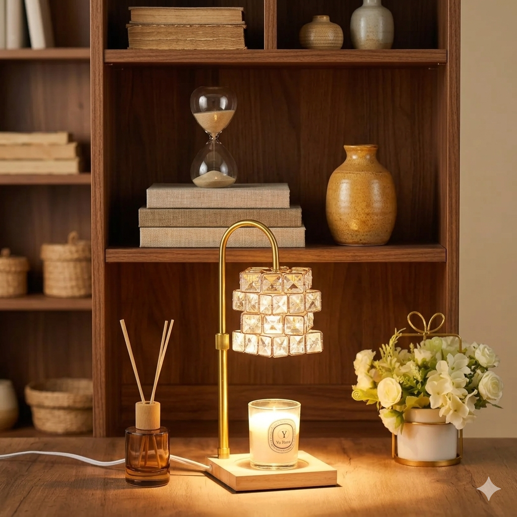 Alpharan Candle Warmer Lamp with Timer Electric Candle Warmer Dimmable and Height Adjustable Wax Melt Warmer for Scented Wax Jar Candles Aromatherapy Decorative Candle Heater Home Fragrance Warmer